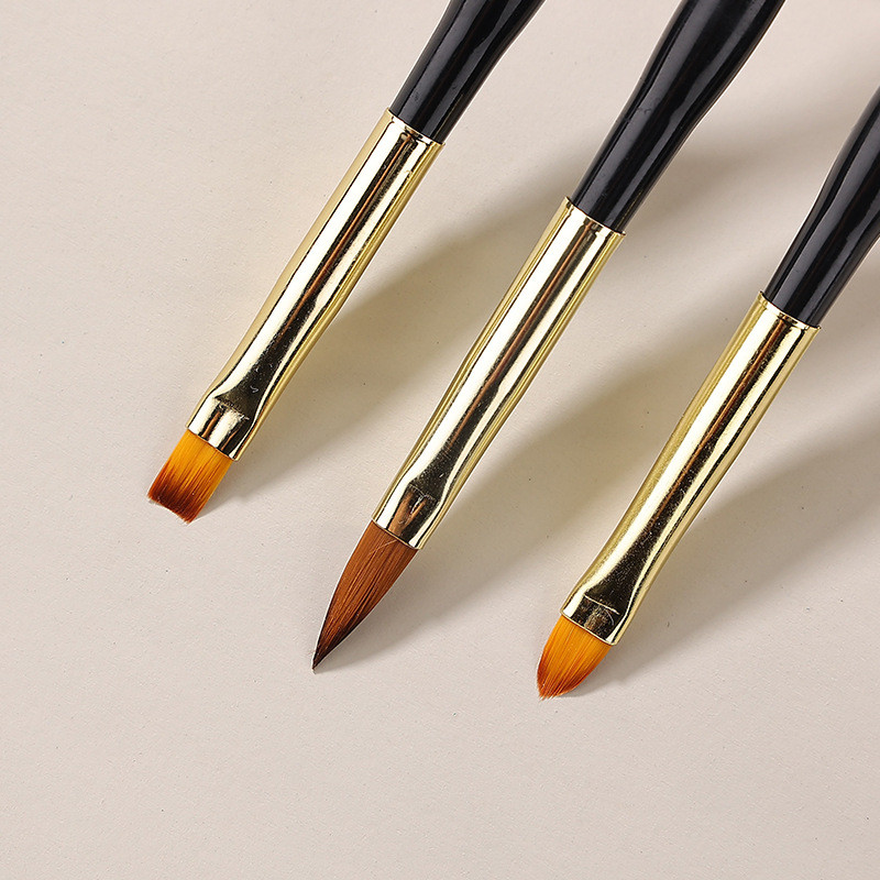 3 buc Perii pentru manichiură Pensule cu gradient cu gel cu dublă utilizare Pinceles Nail Art Design