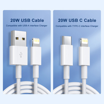 Оригинален USB кабел за Apple iPhone 14 13 11 12 Pro Max XS XR Телефон с бързо зареждане USB C кабел за дата за iPad Аксесоари за зарядно устройство