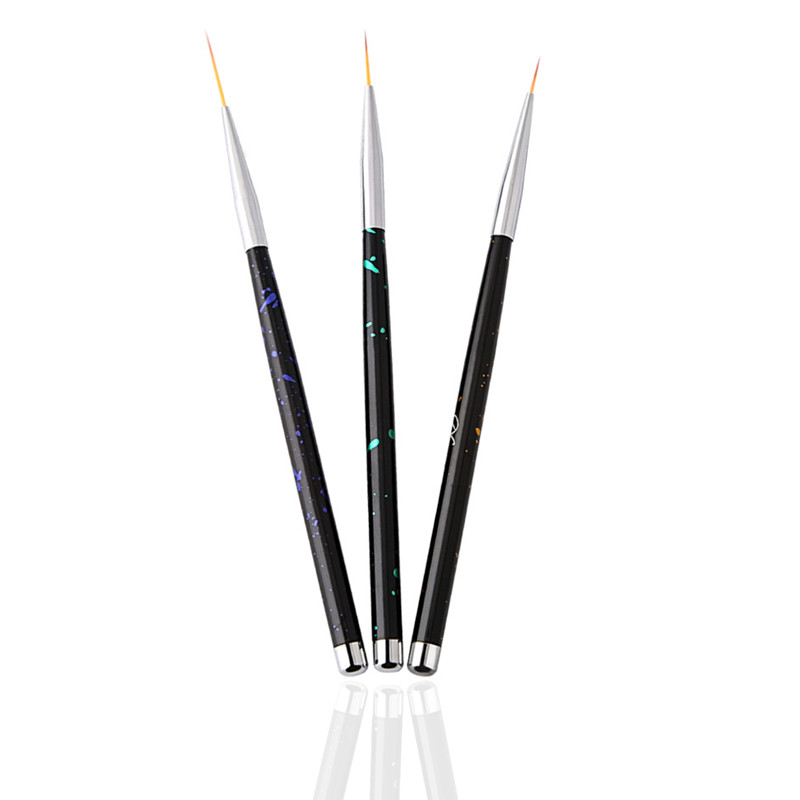 3 buc. perii pentru căptușeală pentru arta unghiilor, dungi franțuzești, sfaturi 3D, dungi, pix pentru desen DIY, perii cu gel UV, pentru pictura, manichiură, seturi de instrumente pentru unghii