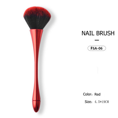 6 stiluri de perie pentru praf pentru manichiură, perie de frumusețe, fard de obraz, perii pentru pudră, accesorii pentru unghii, cu gel de modă, instrumente pentru materiale pentru unghii