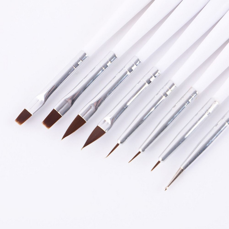 Moda de lungă durată Poly Builder Gel Nail Art Perii pentru unghii cu gel de modă Perii subțiri de căptușeală Perii pentru unghii pentru pictură 3D