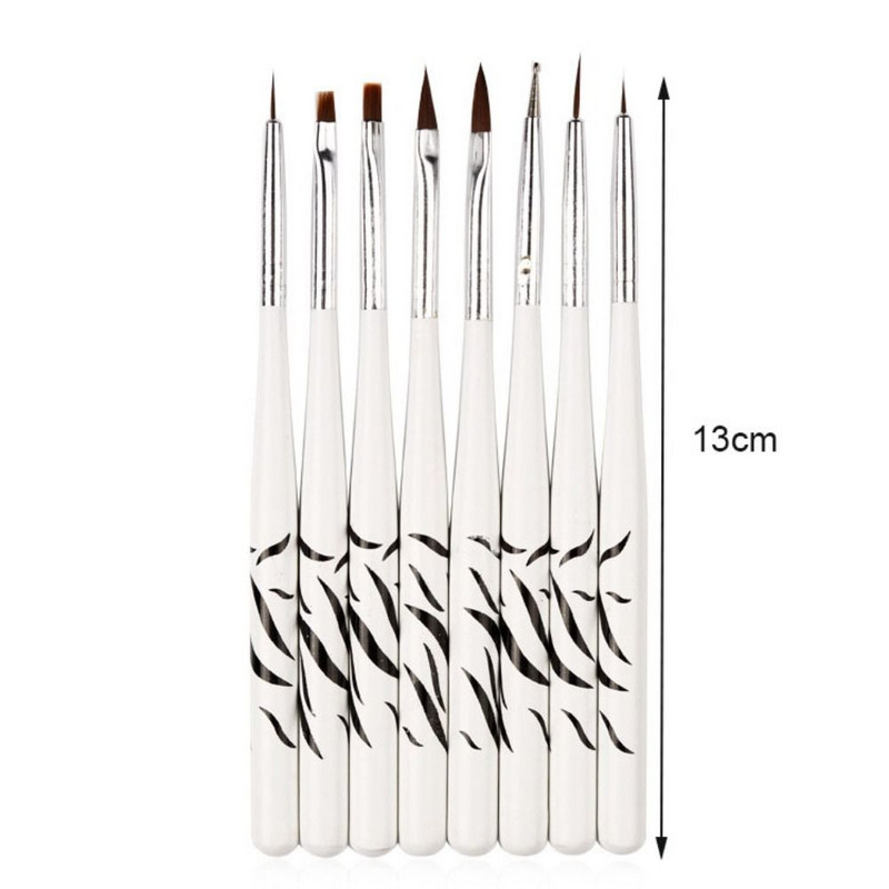 Moda de lungă durată Poly Builder Gel Nail Art Perii pentru unghii cu gel de modă Perii subțiri de căptușeală Perii pentru unghii pentru pictură 3D