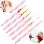 5/8/12/20/25mm nail art liner perie manichiură gel extensie roz mâner din metal desen flori pictura stilou gel extensie aprovizionare