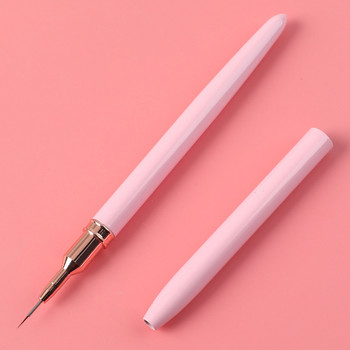5/8/12/20/25mm Nail Art Liner Brush Επέκταση Gel για Μανικιούρ Ροζ Μεταλλική Λαβή Σχέδιο Flower Painting Pen Gel Extension