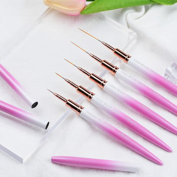 Βούρτσες EVAL Nail Art Liner Brushes Μαύρες ρίγες βούρτσες νυχιών Εξαιρετικά λεπτό πινέλο μακράς γραμμής για νύχια Πινέλο βερνίκι νυχιών με τζελ