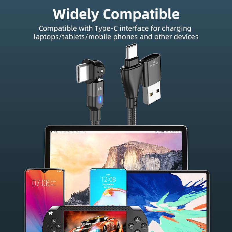 Cablu USB C PD 60W USB A/C la USB C Cablu de date de încărcare rapidă pentru MacBook Pro Air iPad Air Pro S21 S20+ S20 Pixel 4 5 P50 P40 P30