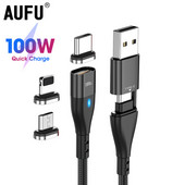 Magnetický nabíjací kábel Melonboy 6v1 100W PD, USB-C, pre notebook, Xiaomi, Huawei, rýchlonabíjací kábel pre iPhone 12 Pro Max 11