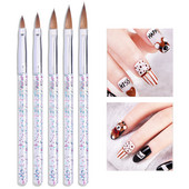 LULAA 5 PCs Snow Nail Art Brush Carving Nail Pen Πολυλειτουργικά αξεσουάρ νυχιών DIY Painting Brush Liner Εργαλεία μανικιούρ νυχιών