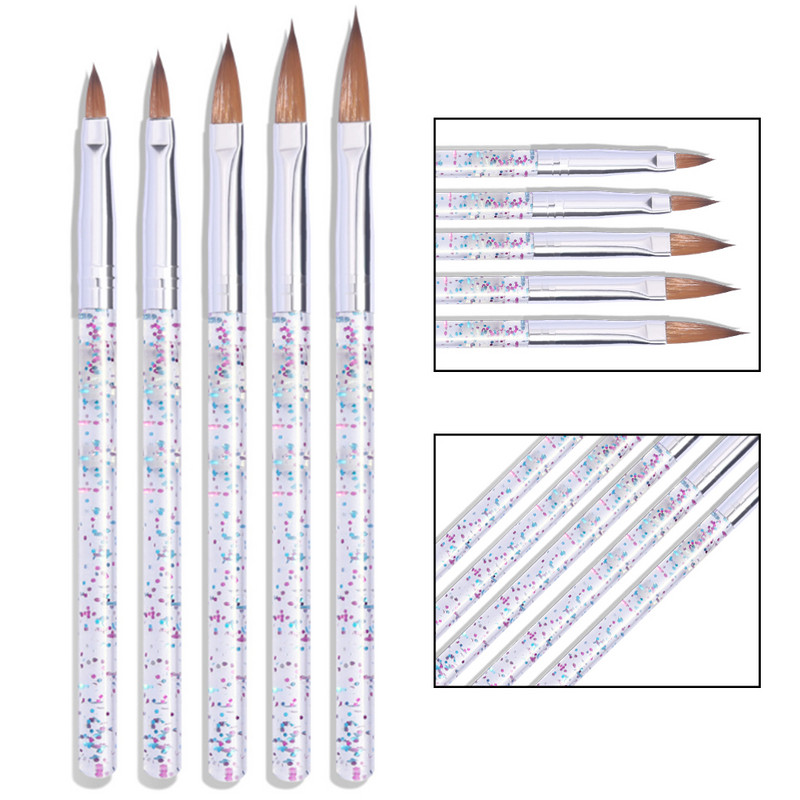 LULAA 5 PCs Snow Nail Art Brush Carving Nail Pen Πολυλειτουργικά αξεσουάρ νυχιών DIY Painting Brush Liner Εργαλεία μανικιούρ νυχιών