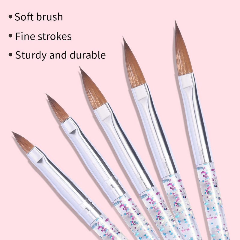 LULAA 5 PCs Snow Nail Art Brush Carving Nail Pen Πολυλειτουργικά αξεσουάρ νυχιών DIY Painting Brush Liner Εργαλεία μανικιούρ νυχιών