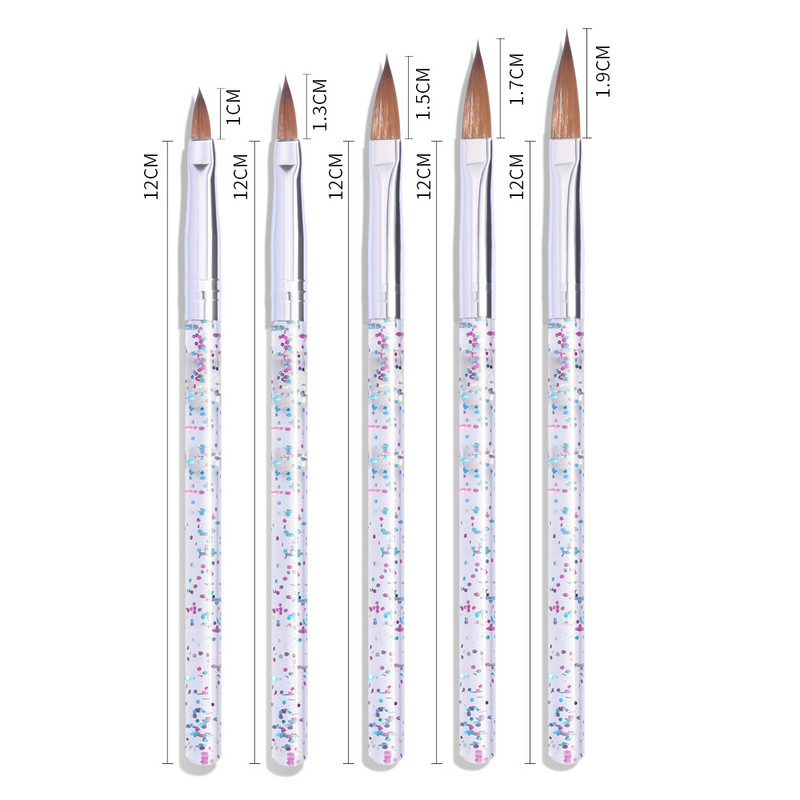 LULAA 5 PCs Snow Nail Art Brush Carving Nail Pen Πολυλειτουργικά αξεσουάρ νυχιών DIY Painting Brush Liner Εργαλεία μανικιούρ νυχιών