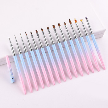 Pink Nail Enhancement Brush Wire Halo Light Therapy Nail Enhancement Tool Brush 15 Oblique Halo Dye Pen 11mm