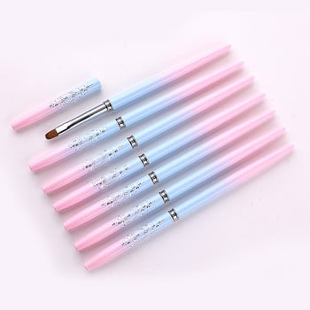 Pink Nail Enhancement Brush Wire Halo Light Therapy Nail Enhancement Tool Brush 15 Oblique Halo Dye Pen 11mm