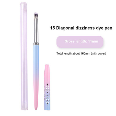Pink Nail Enhancement Brush Wire Halo Light Therapy Nail Enhancement Tool Brush 15 Oblique Halo Dye Pen 11mm