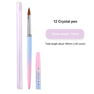 Pink Nail Enhancement Brush Wire Halo Light Therapy Nail Enhancement Tool Brush 15 Oblique Halo Dye Pen 11mm