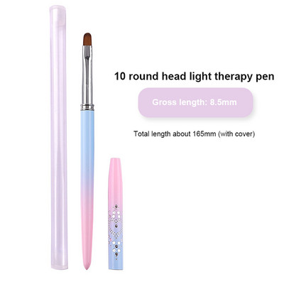 Pink Nail Enhancement Brush Wire Halo Light Therapy Nail Enhancement Tool Brush 15 Oblique Halo Dye Pen 11mm