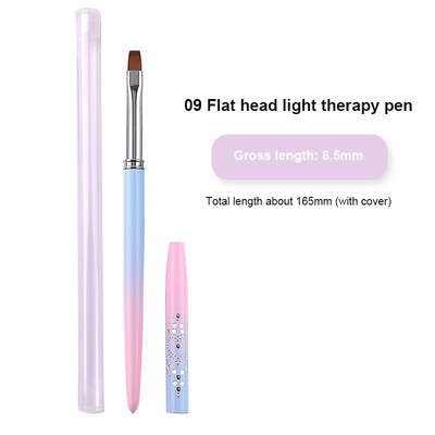 Pink Nail Enhancement Brush Wire Halo Light Therapy Nail Enhancement Tool Brush 15 Oblique Halo Dye Pen 11mm