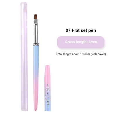 Pink Nail Enhancement Brush Wire Halo Light Therapy Nail Enhancement Tool Brush 15 Oblique Halo Dye Pen 11mm