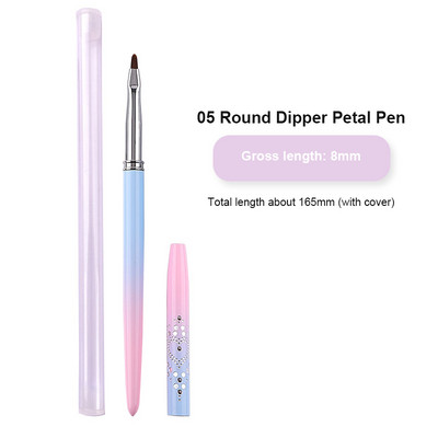 Pink Nail Enhancement Brush Wire Halo Light Therapy Nail Enhancement Tool Brush 15 Oblique Halo Dye Pen 11mm