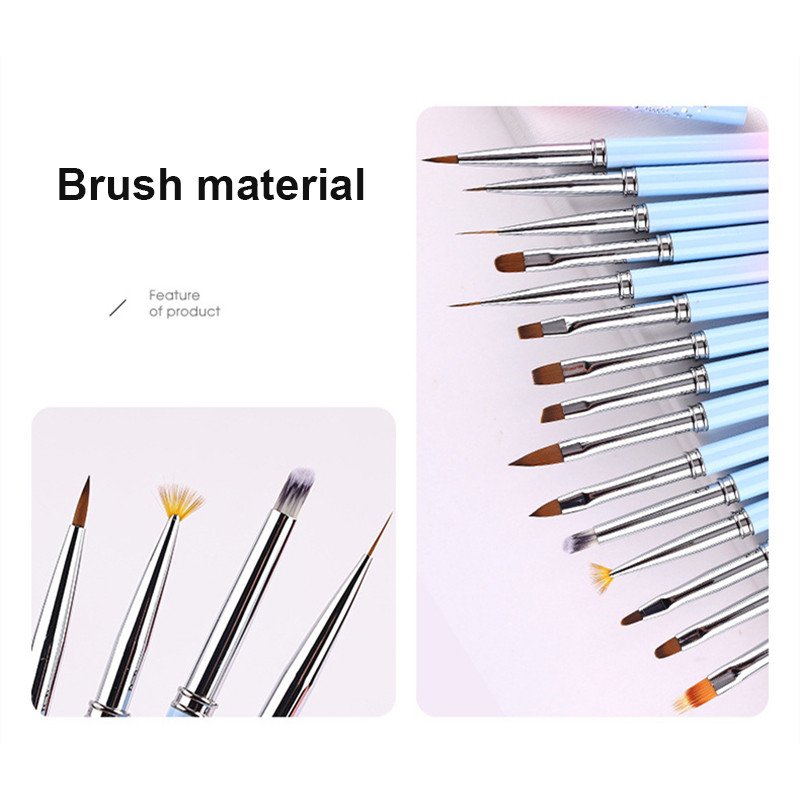 Pink Nail Enhancement Brush Wire Halo Light Therapy Nail Enhancement Tool Brush 15 Oblique Halo Dye Pen 11mm