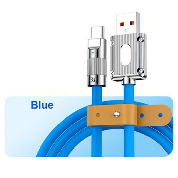 Καλώδιο δεδομένων USB-c Νέο καλώδιο φόρτισης USB 120w USB-c Καλώδιο φόρτισης Typec Silica Gel για Huawei P30 P40 Xiaomi Poco Hot