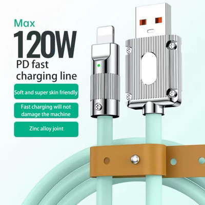 Usb-c кабел за данни Нов 120w USB-c зарядно устройство кабел за данни Typec силикагел кабел за зареждане за Huawei P30 P40 Xiaomi Poco Hot