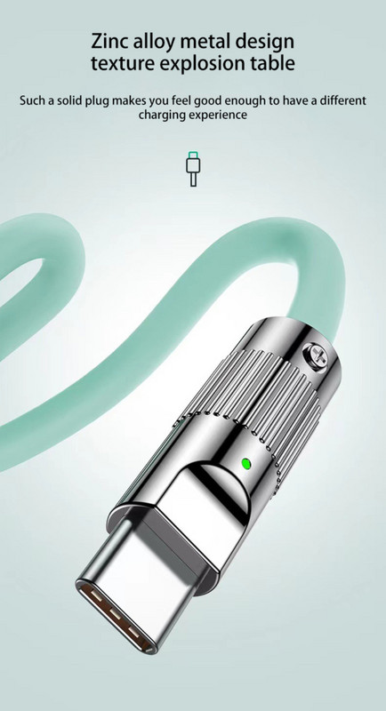 Cablu de date Usb-c Nou 120w Încărcător Usb-c Cablu de date Typec Cablu de încărcare cu gel de siliciu pentru Huawei P30 P40 Xiaomi Poco Hot