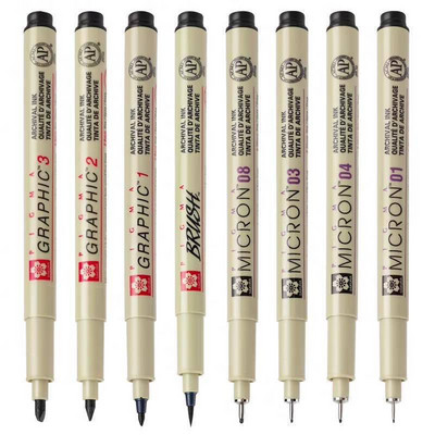 1 buc. Pigment Liner Micron Pixuri Neelde Desen Manga Pen Penie Perie Art Markers Waterproof Fineliner Schiță Pen Papetărie