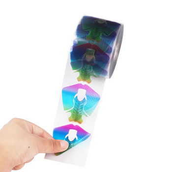 Finger Angel 100/500Pcs Form Nails Transparent Rainbow PVC Nail Form Sticker UV Gel Nail Form Art Tips Extension Guide Tools