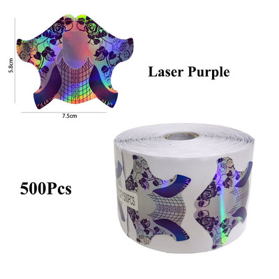 500 db akril körömforma formahosszabbító francia manikűr stencil köröm kiegészítők eszközök öntapadó gél építő tippek lézer