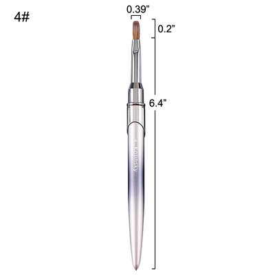 100% Kolinsky akrilna četkica za nanošenje akrila Alat za manikuru s okruglom glavom i naboranom četkom za nokte