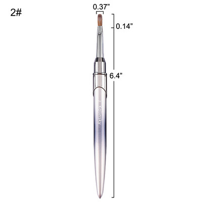 100% Kolinsky akrilna četkica za nanošenje akrila Alat za manikuru s okruglom glavom i naboranom četkom za nokte