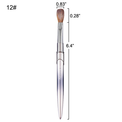 100% Kolinsky akrilna četkica za nanošenje akrila Alat za manikuru s okruglom glavom i naboranom četkom za nokte