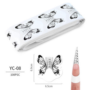 Moda 100 buc/lot formă de unghii colorată cu forme de fluture de albină pentru extensie de unghii acrilice tavă de hârtie instrumente de salon de manichiură