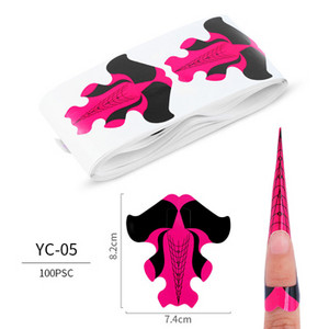 Moda 100 buc/lot formă de unghii colorată cu forme de fluture de albină pentru extensie de unghii acrilice tavă de hârtie instrumente de salon de manichiură