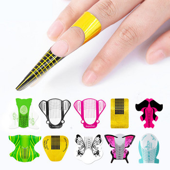 Модни 100 бр./лот цветна форма за нокти с фигури на пчелни пеперуди за акрилно удължаване на ноктите тава за хартия Инструменти за салон за маникюр