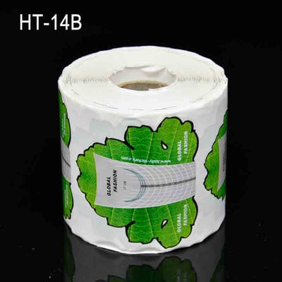 1 tekercs (300/500db) Körömforma Tippek Útmutató Hosszabbító matrica akril UV gélhez Színes körömlakk Curl Form Öntapadó forma