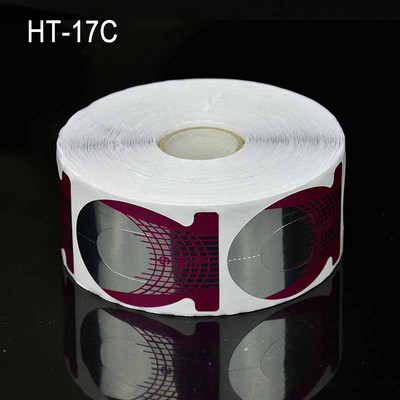 1 tekercs (300/500db) Körömforma Tippek Útmutató Hosszabbító matrica akril UV gélhez Színes körömlakk Curl Form Öntapadó forma