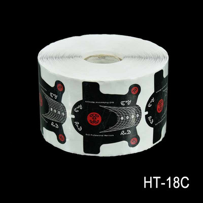1 tekercs (300/500db) Körömforma Tippek Útmutató Hosszabbító matrica akril UV gélhez Színes körömlakk Curl Form Öntapadó forma