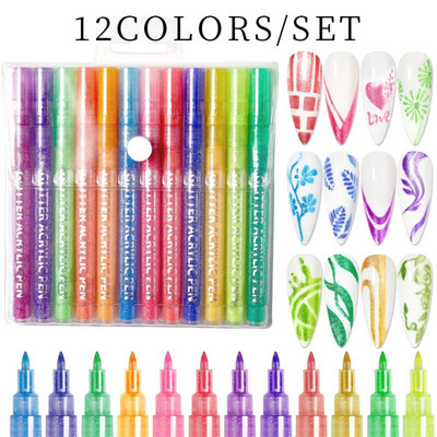 Marker Pen Köröm Horog Liner Manikűr eszköz Graffiti Gel Pen Paining Liner Nail Art Ceruza Nail Art Rajztoll