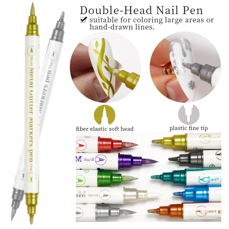 Marker Pen Köröm Horog Liner Manikűr eszköz Graffiti Gel Pen Paining Liner Nail Art Ceruza Nail Art Rajztoll