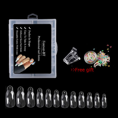 Dual Forms Nails Diamond System UV Acrylic Mold Quick Building Poly UV Gel Extension False Nail DIY Upper Forms