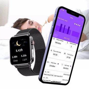 E86 Έξυπνο ρολόι Bluetooth Κλήση καρδιακού ρυθμού Πιεσόμετρο ΗΚΓ Fitness Tracker Αθλητικό βραχιόλι IP68 Αδιάβροχο Smartwatch