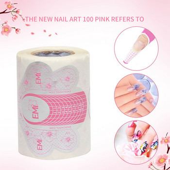 100 τμχ Αυτοκόλλητο Δίσκος χαρτιού Νυχιών σε μορφή πεταλούδας Επαγγελματικό εργαλείο μανικιούρ Διακόσμηση Fake Nails Επέκταση νυχιών για νύχια