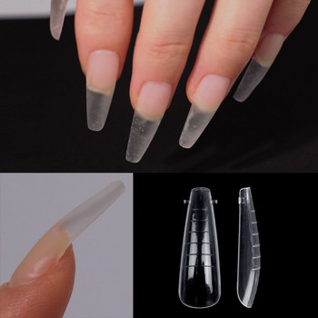 144 бр. 12 вида комплект форми за нокти Пластмасови фалшиви нокти Art Dual Form French Tips Gel Extension Mode Набор от инструменти за акрилен маникюр