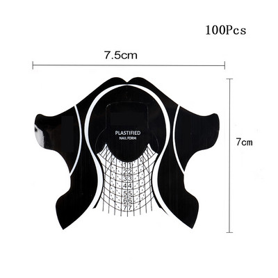 ANGNYA 20/50/100/500 buc. Noi din plastic aliat, forma de păr negru, forme de unghii, extensie pentru arta unghiilor, sfaturi franceze, instrumente de manichiură, gel UV