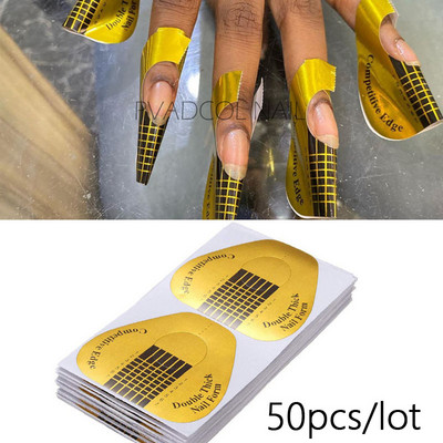 Sfaturi pentru forma de unghii franceze acrilice sculptate Autocolante pentru ghidare de extensie cu gel UV Adeziv de hârtie pentru ghidare pentru bucle Instrument de manichiură DIY pentru arta unghiilor