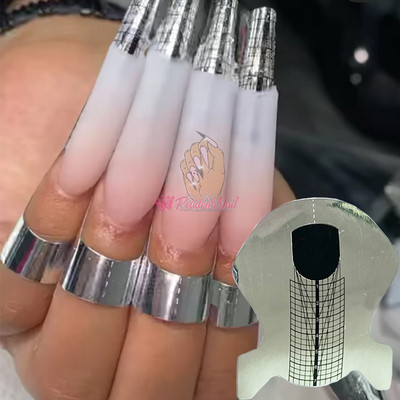 Sfaturi pentru forma de unghii franceze acrilice sculptate Autocolante pentru ghidare de extensie cu gel UV Adeziv de hârtie pentru ghidare pentru bucle Instrument de manichiură DIY pentru arta unghiilor