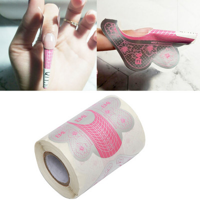 Sfaturi pentru forma de unghii franceze acrilice sculptate Autocolante pentru ghidare de extensie cu gel UV Adeziv de hârtie pentru ghidare pentru bucle Instrument de manichiură DIY pentru arta unghiilor