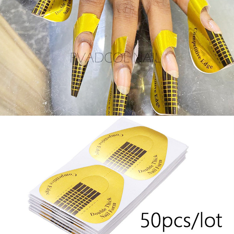 Sfaturi pentru forma de unghii franceze acrilice sculptate Autocolante pentru ghidare de extensie cu gel UV Adeziv de hârtie pentru ghidare pentru bucle Instrument de manichiură DIY pentru arta unghiilor